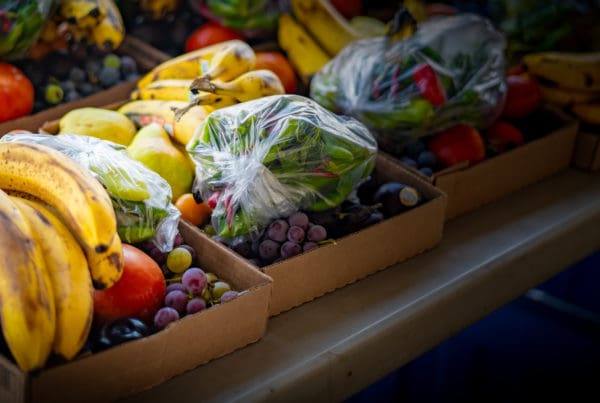 Food ready for distribution.